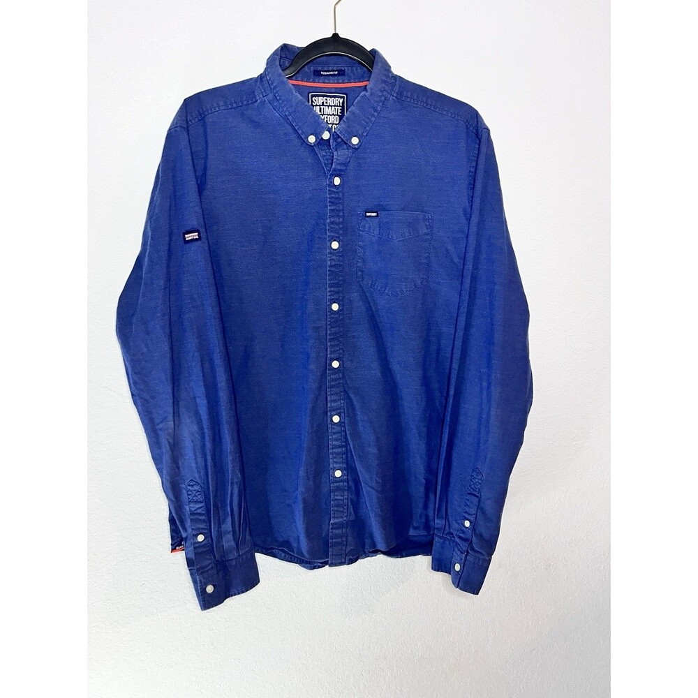 Superdry Oxford Shirt Co. Button Up Long Sleeve Preppy Dress Shirt Mens Size XL